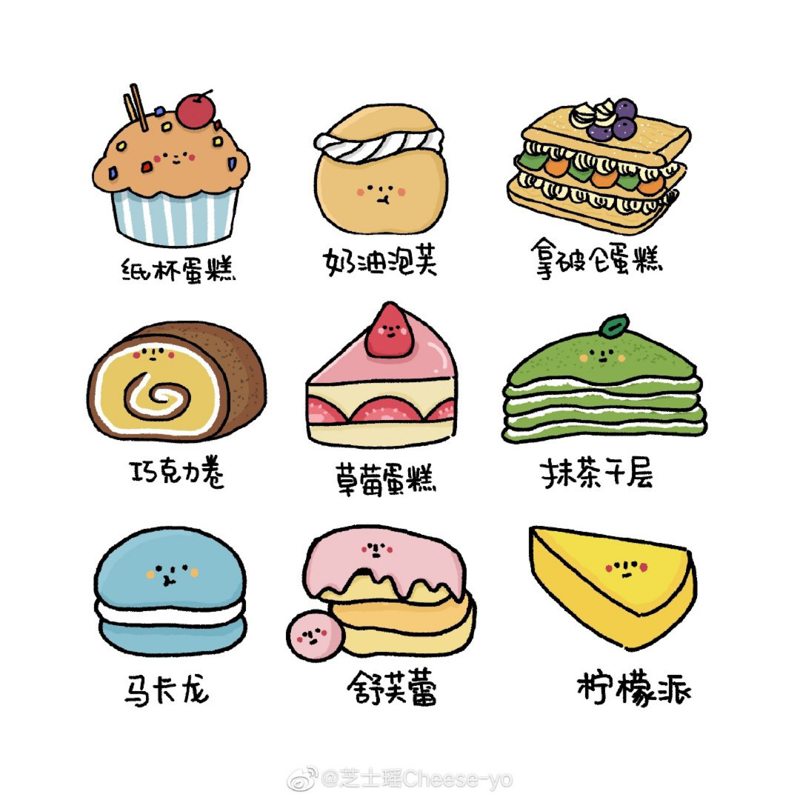 食物简笔画萌萌最萌图片
