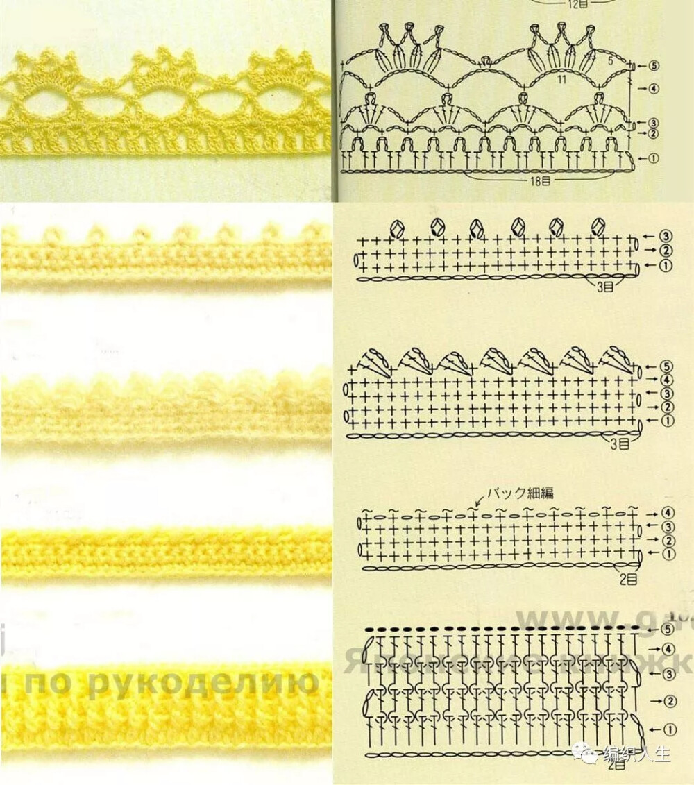 钩边花边带图解图片