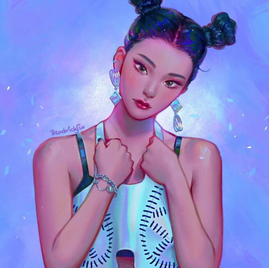 人物插画师 karmenloh ins:bearbrickjia