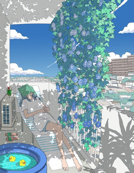 意境,插画☆生活收藏点赞关注经常更新☆眼里有星星☆治愈☆插画_孤独
