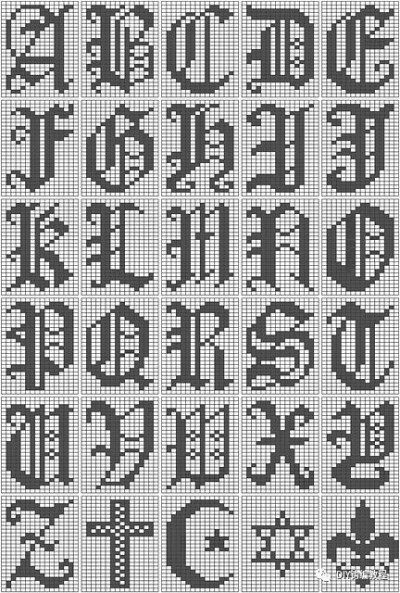 十字绣英文字母