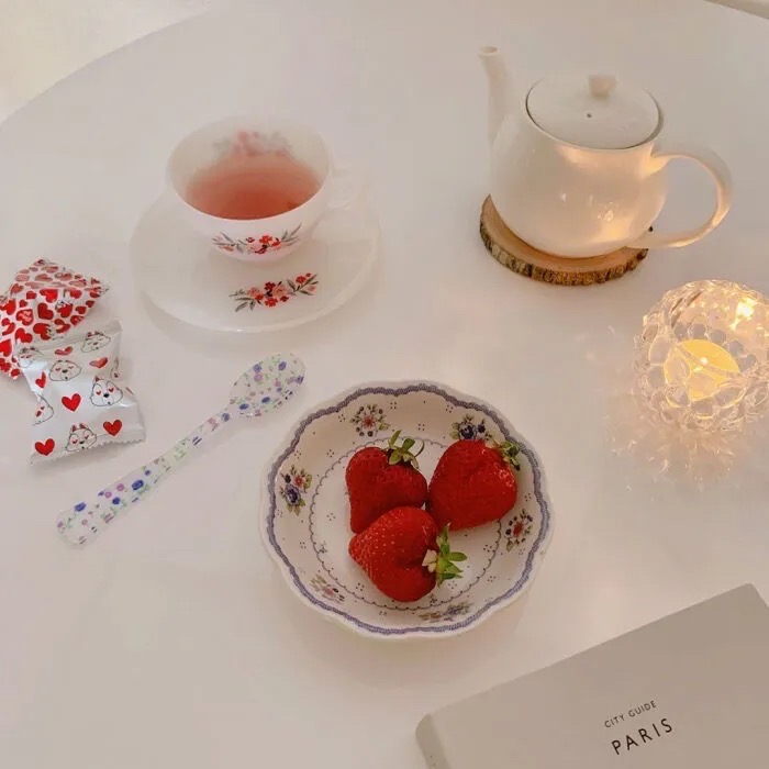 ins风 下午茶 甜品 草莓蛋糕 生活小时光