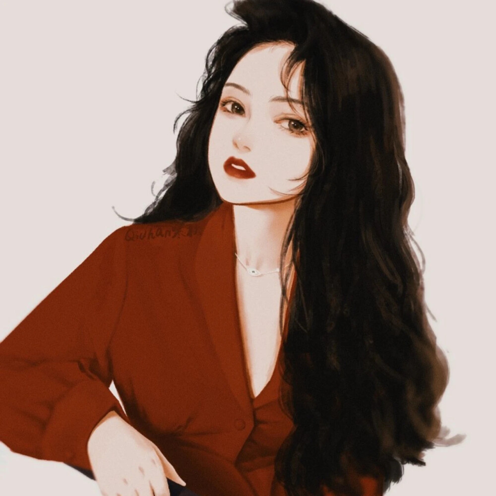 超飒红衣女头像crqiuhan寒秋