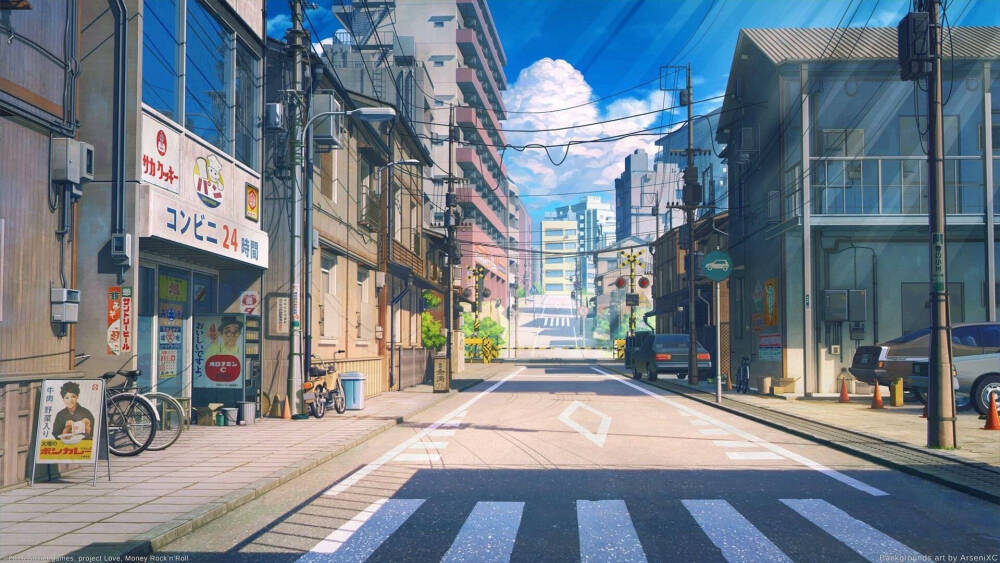 日本动漫人物街道图片