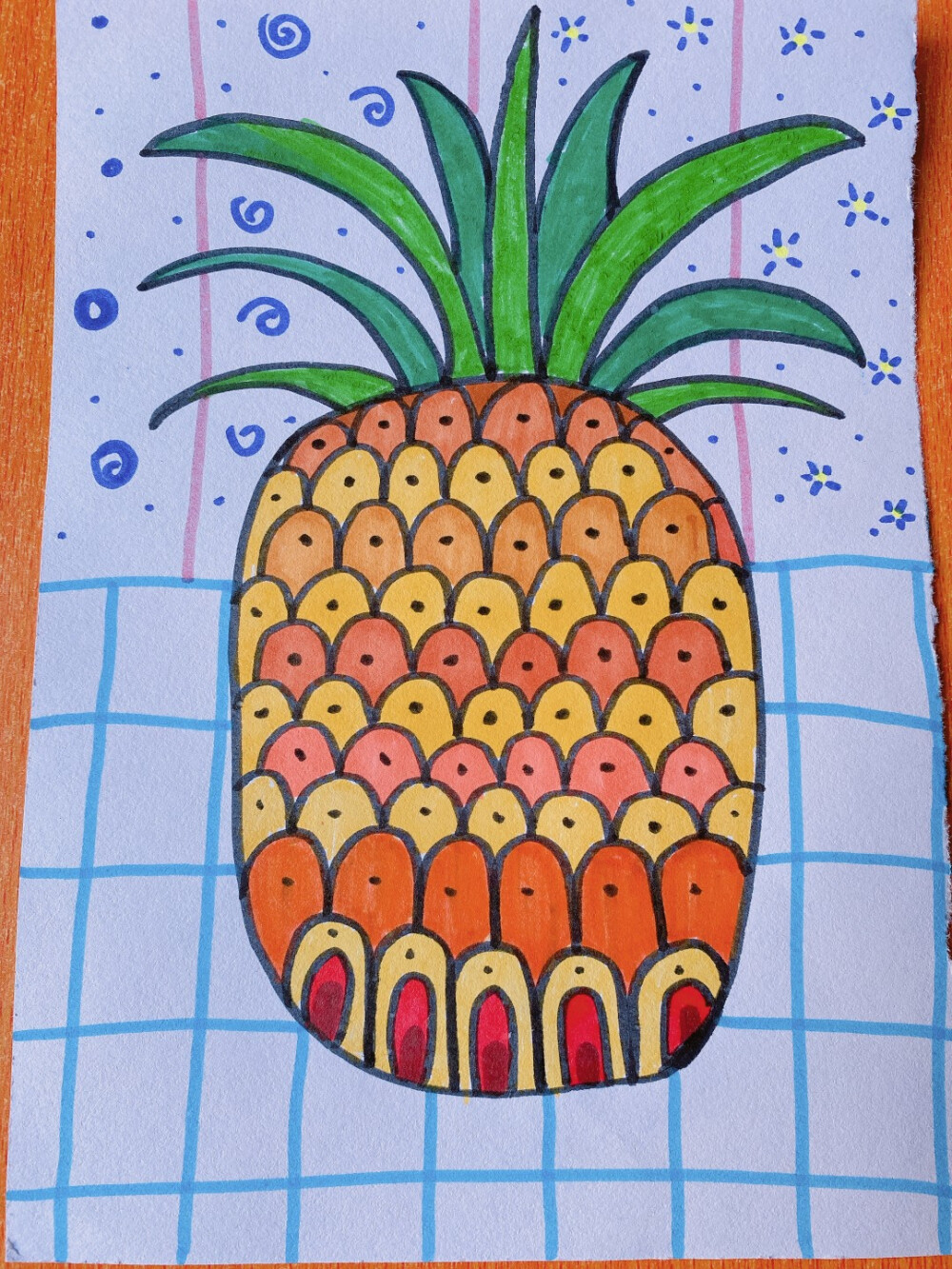 儿童画菠萝图片大全集图片