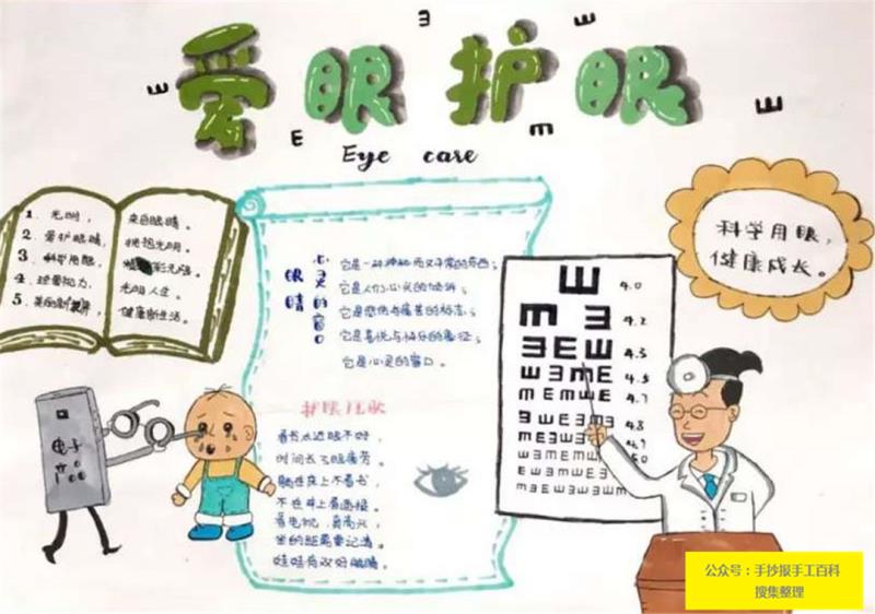 爱眼护眼日手抄报图片模板