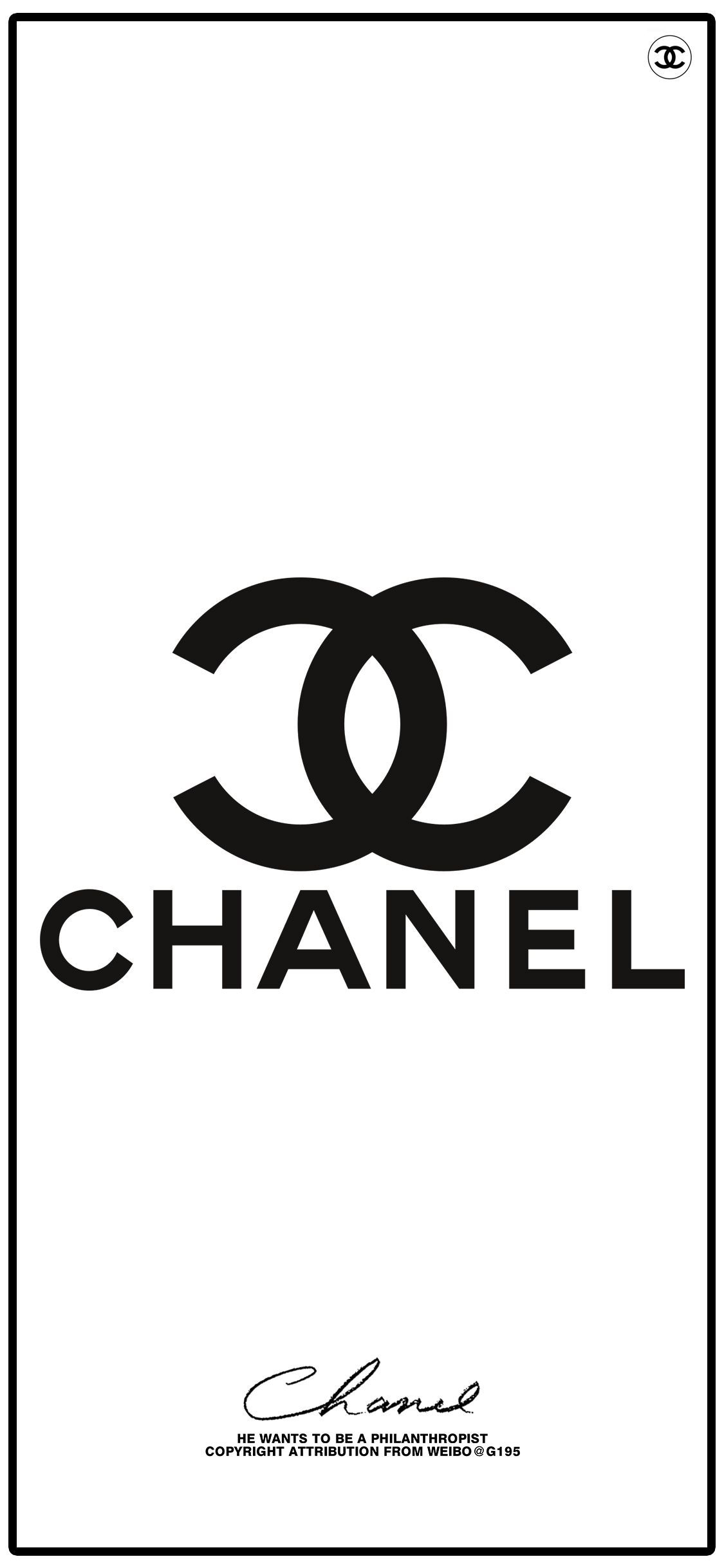 香奈儿logo壁纸 白色图片
