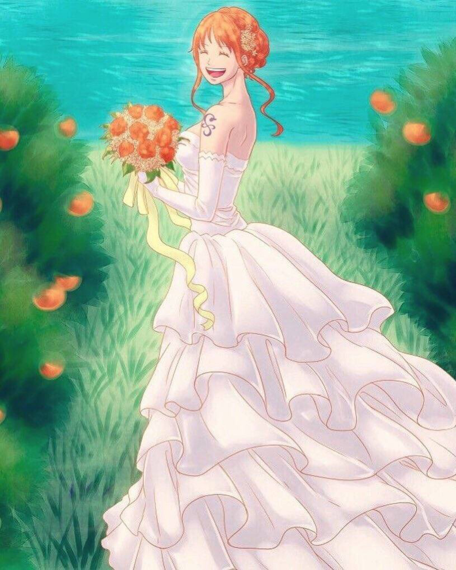 穿婚纱的娜美好漂亮 cr海贼圈子