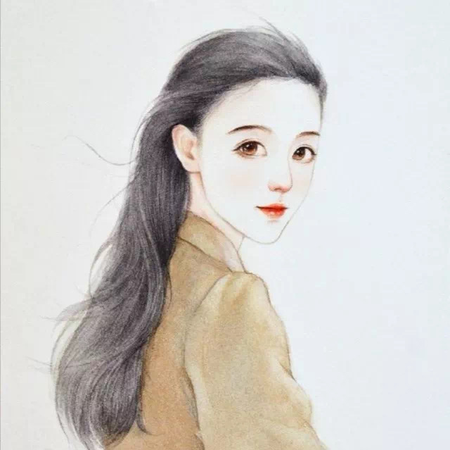 头像 头像女 少女心 手绘头像 插图
