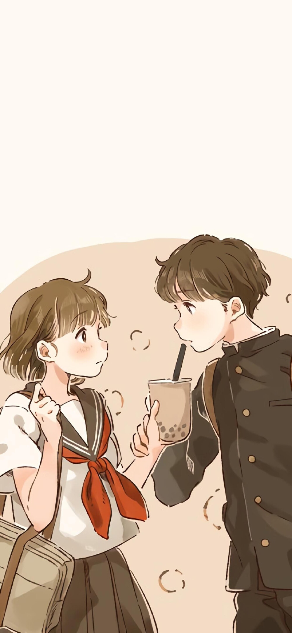 甜美二次元女生插画高清手机壁纸