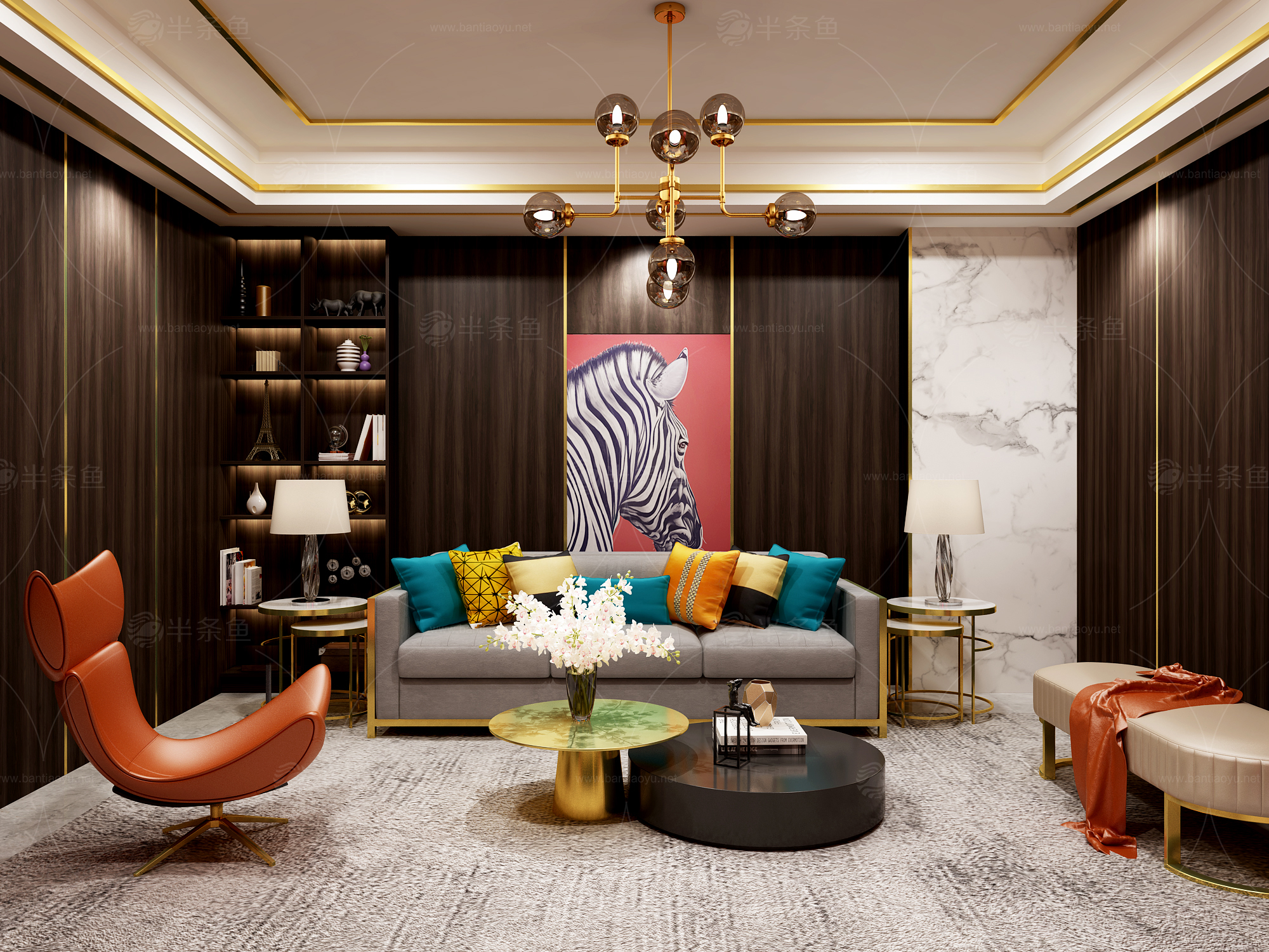 【半条鱼】案例欣赏室内设计的目的就是创造满足人们物质和精神生活