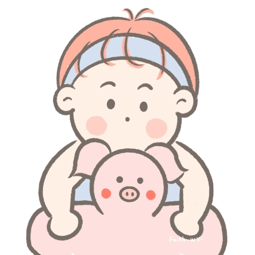 可爱情侣头像 夏日游泳圈