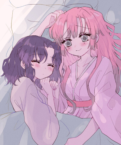 鬼灭之刃甘露寺蜜璃和蝴蝶忍 要说生活中最快乐的那些事 当然少不了和