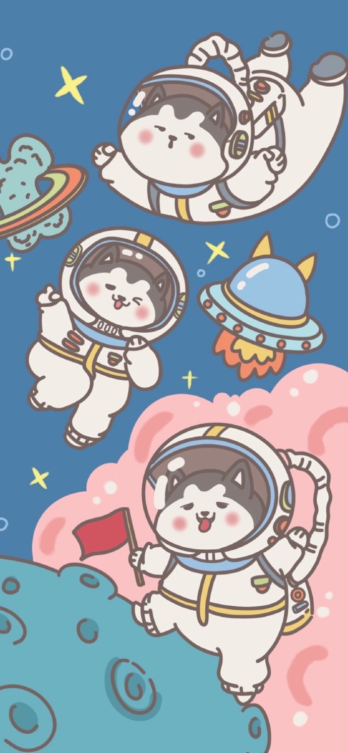 宇航员卡通情侣壁纸图片