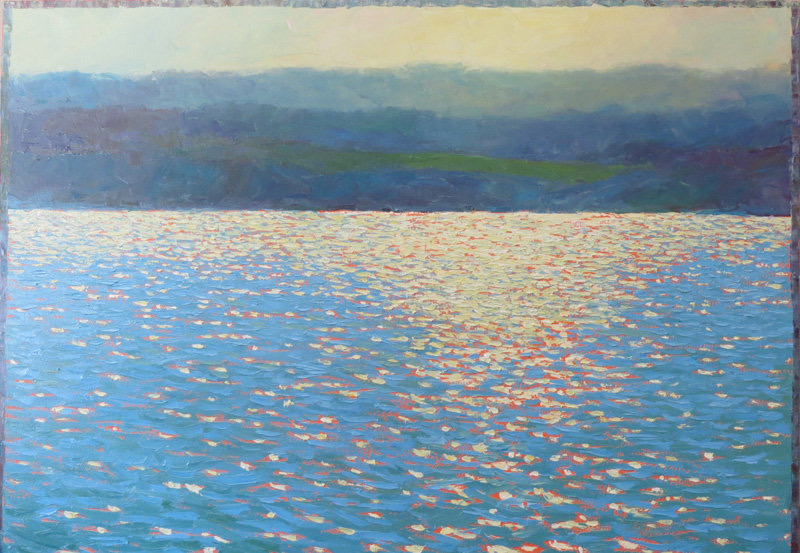 波光粼粼的湖面图画图片
