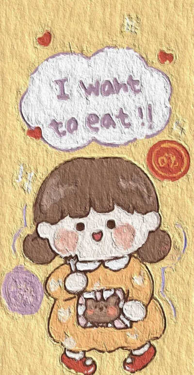 油画壁纸/可爱/简约