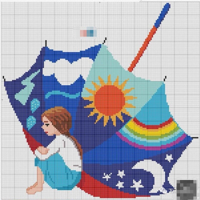 十字绣图纸抱枕