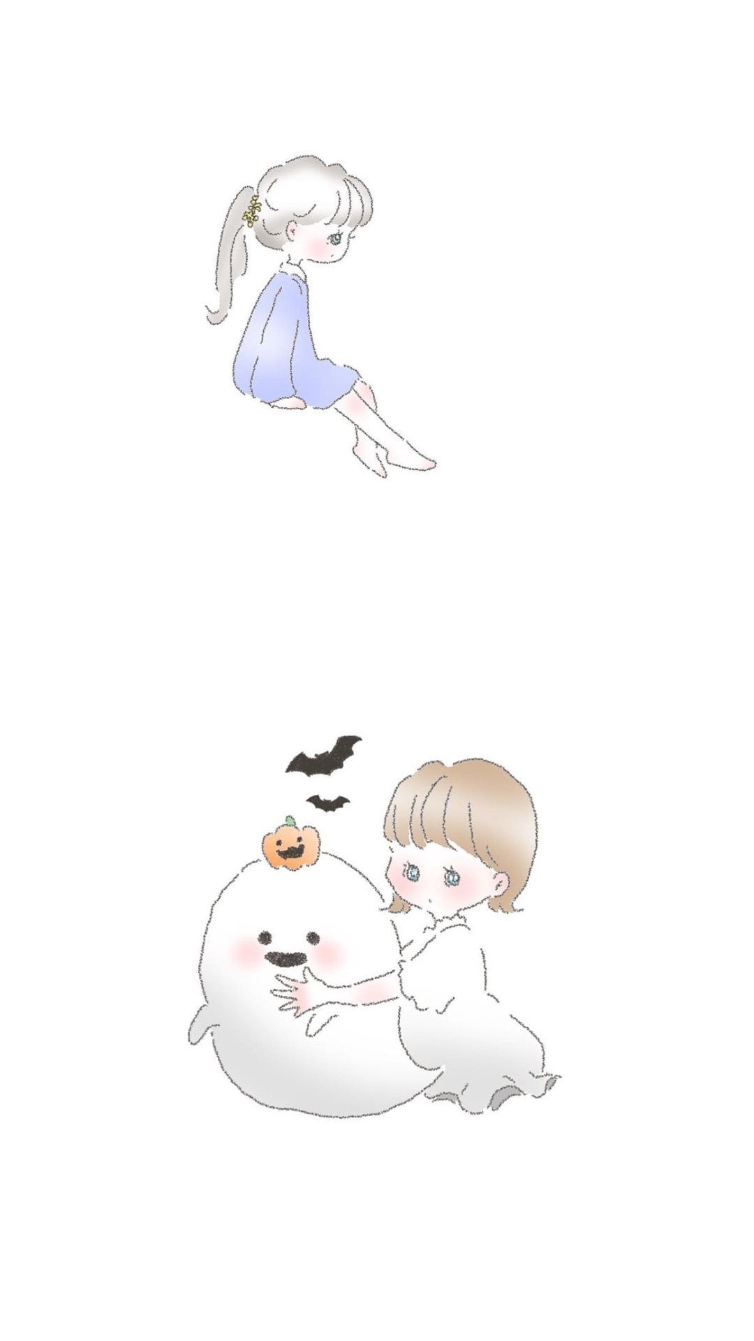 治愈可爱拼接女生头像手机壁纸