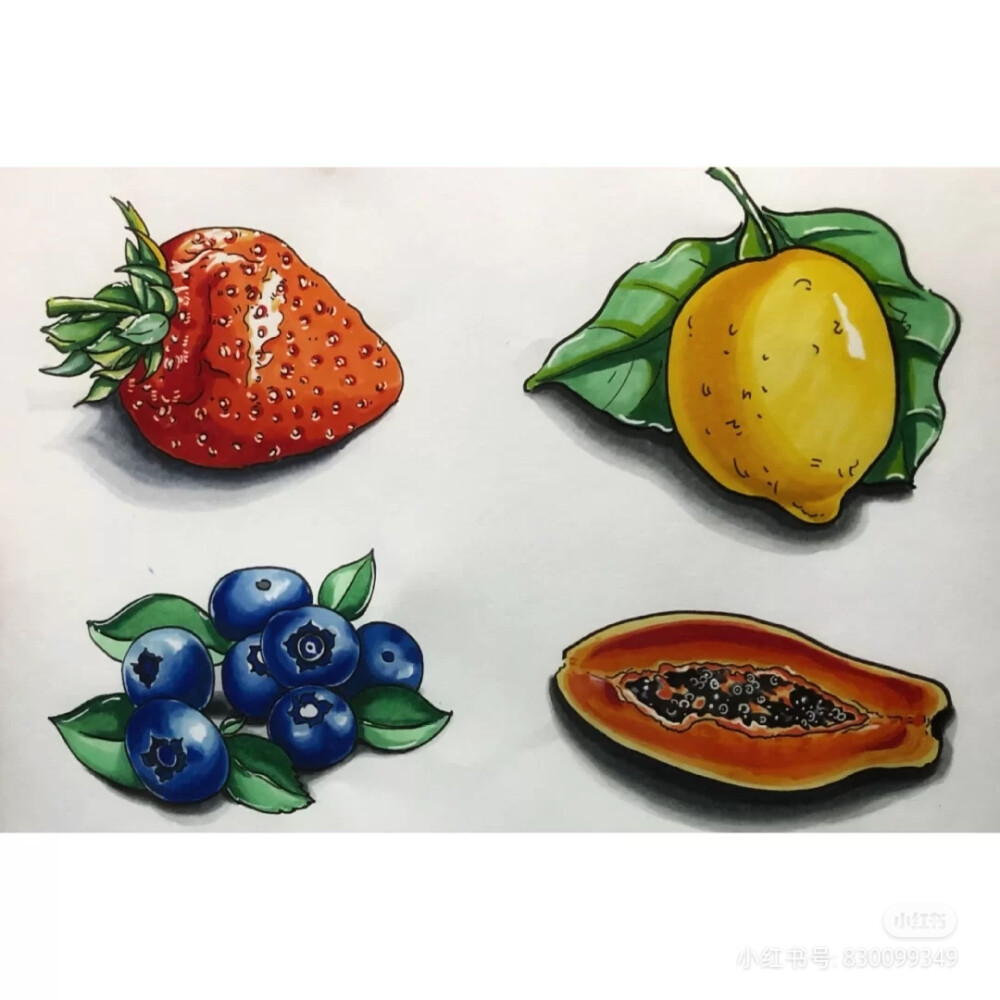 马克笔画简单水果图片