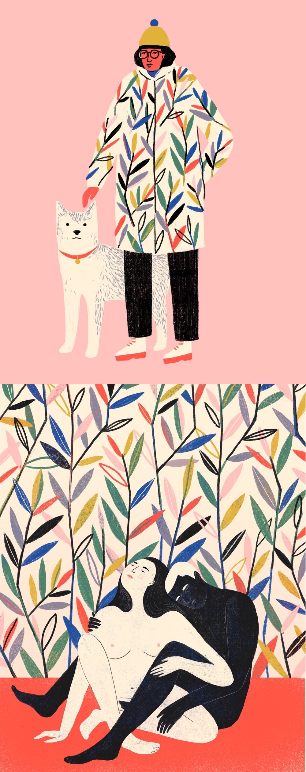 颜色很多又很融洽,用规则的边缘去分割组合,值得学习