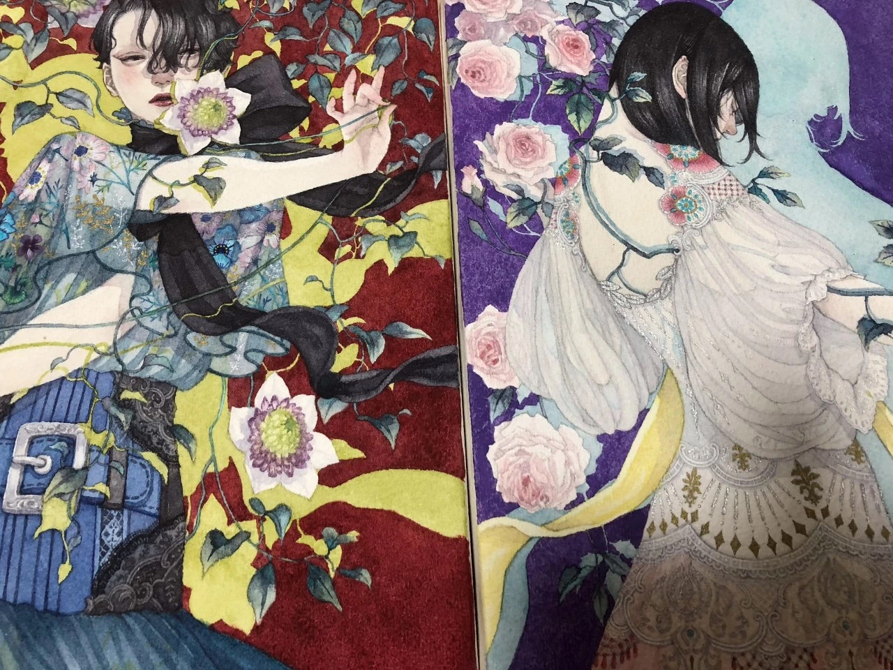 家 朱华(taupe syuka 就擅长这种奇幻的艺术,在一系列的水彩画作品中