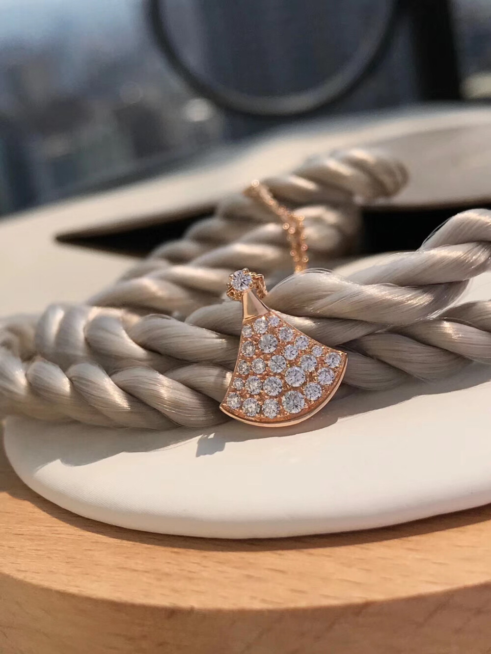 纯镀金,可定制18k真金!bvlgari宝格丽divas dream钻石项链!