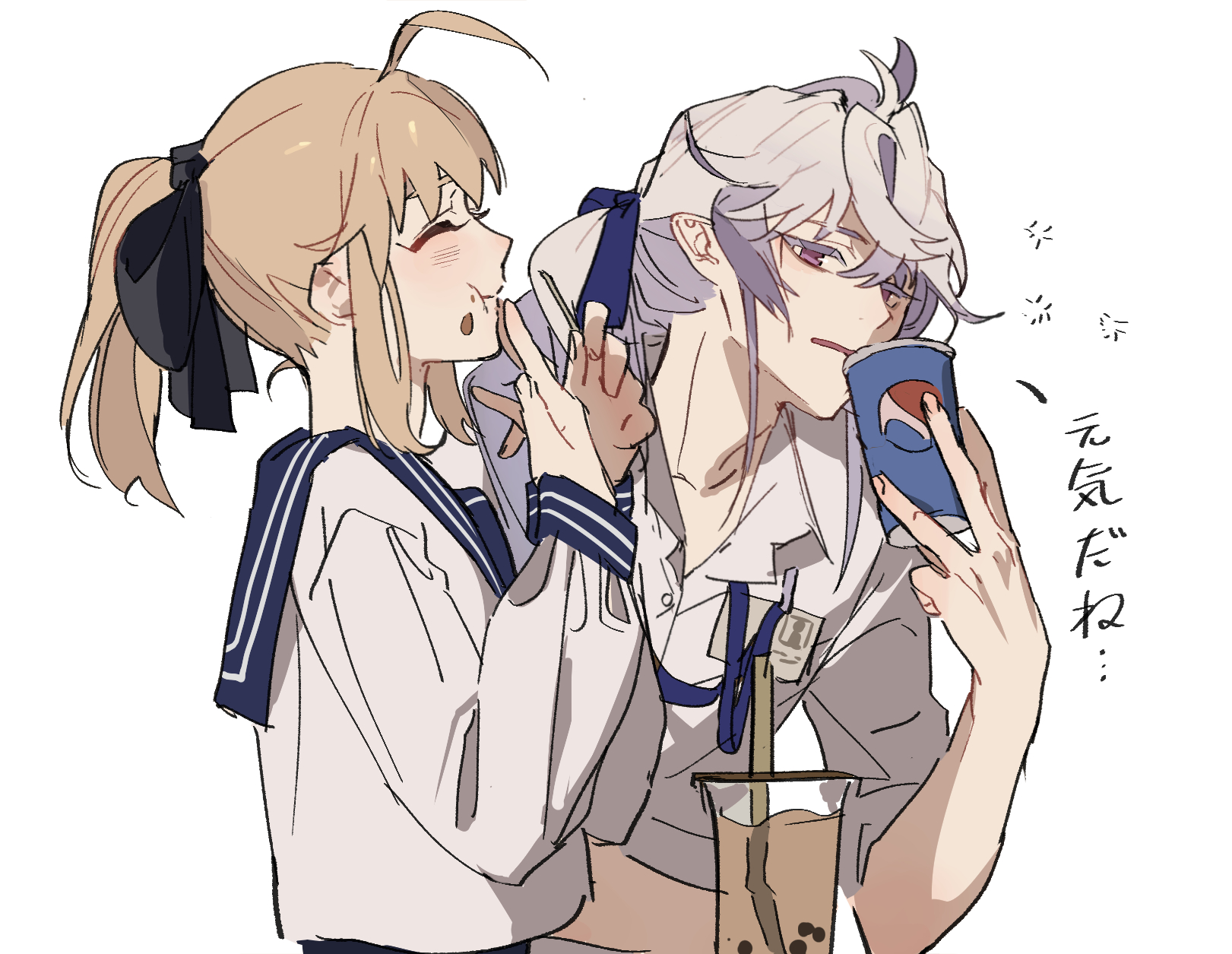 梅林和saber的日常(p站画师:织布机loom)