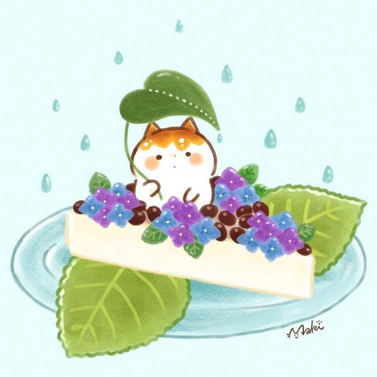 猫咪与美食 萌插画 by_maki