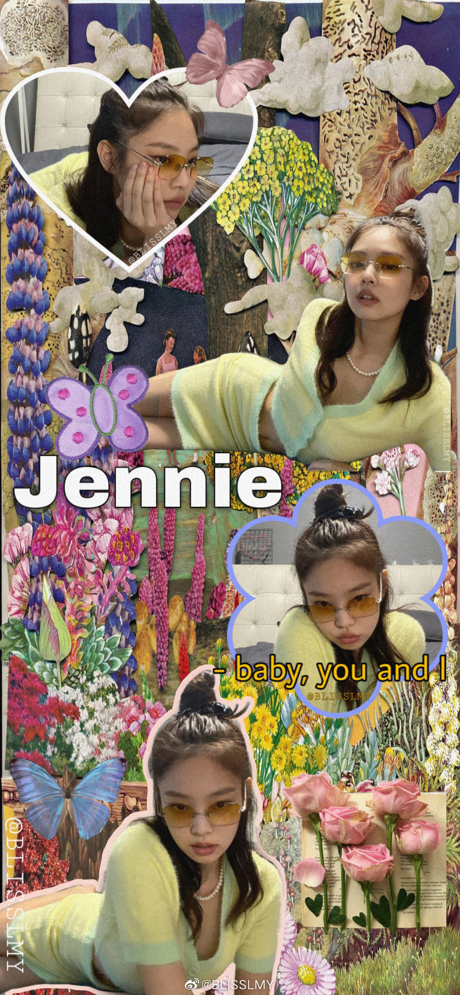 jennie壁纸三格图片