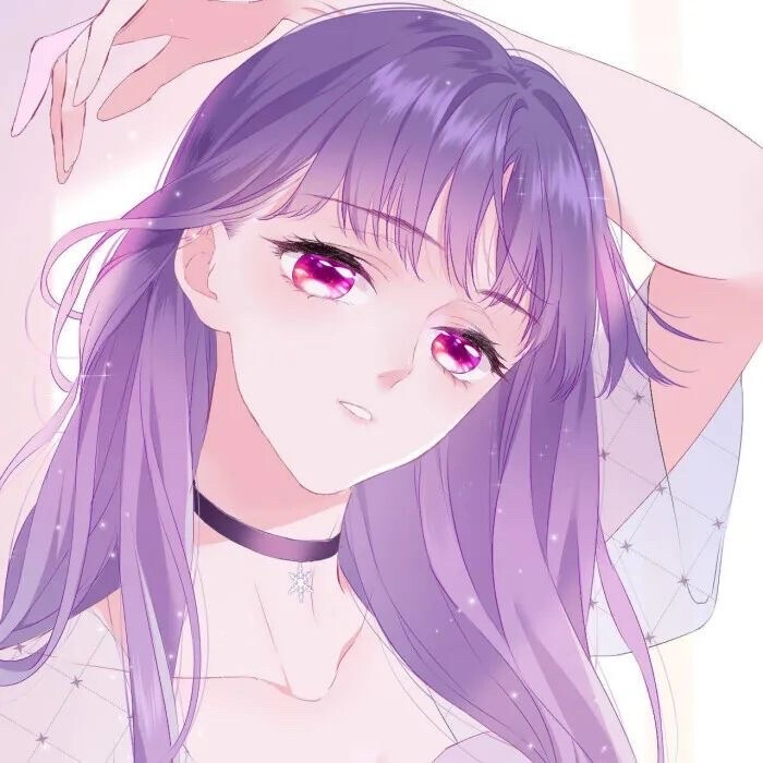 紫色长发头像图片