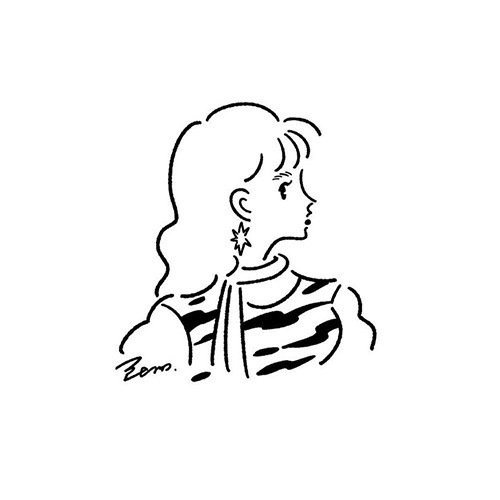 黑白简笔画闺蜜头像