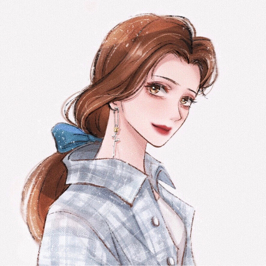 迪士尼公主系列贝儿手绘 动漫 女头 闺蜜头像 团头 可爱画师～venven