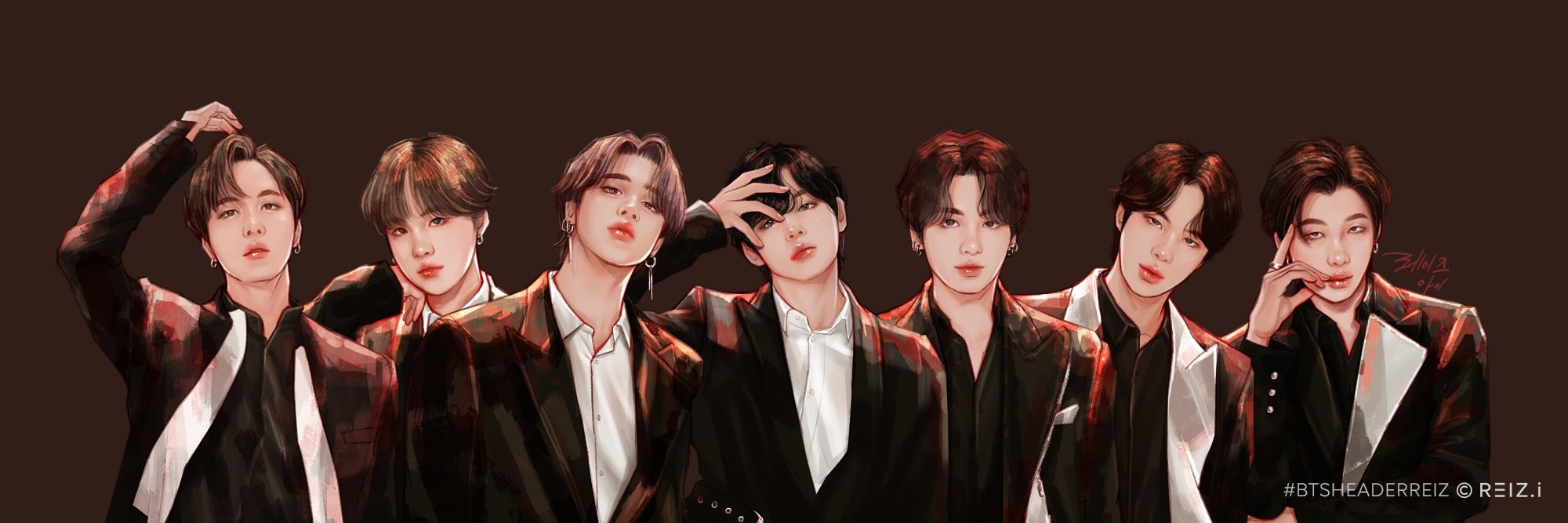 bts fanart 手机壁纸/锁屏/社交平台背景