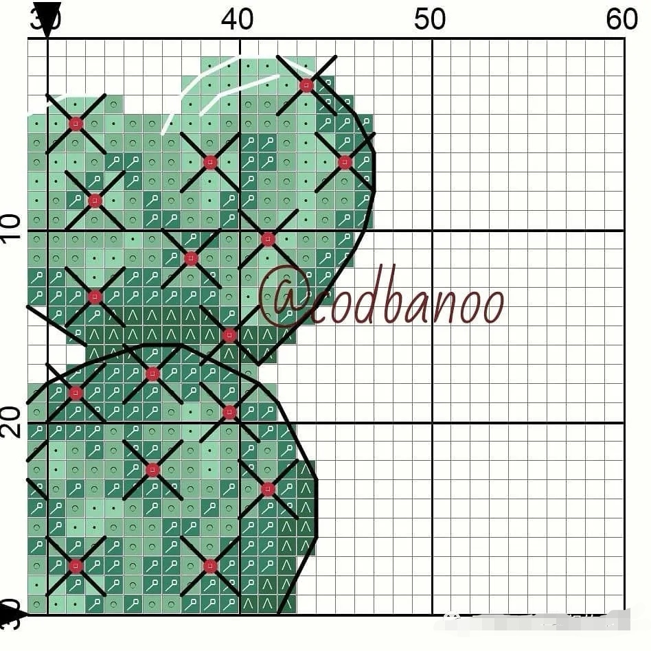 十字绣爱心仙人掌