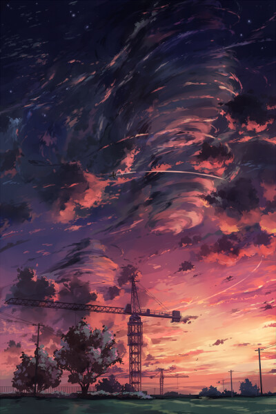 风景 壁纸 插画 天空 云