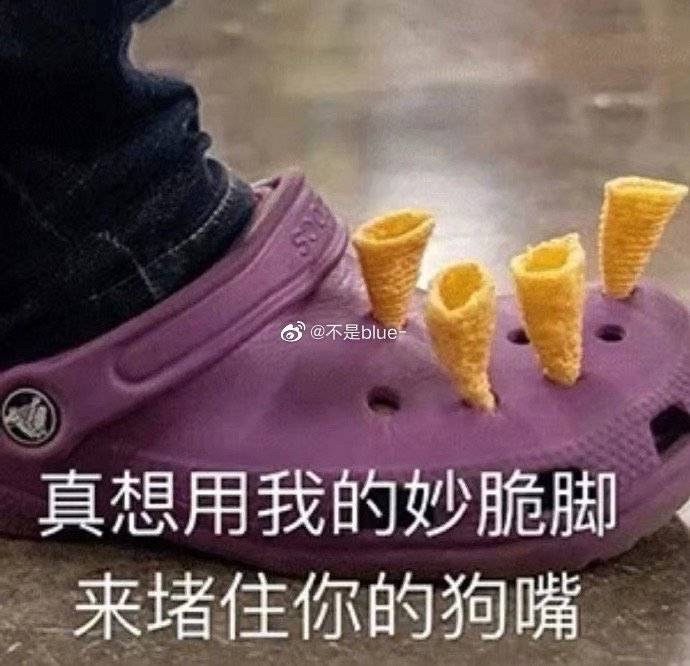 配文字表情包 真想用我的妙脆脚 来堵住你的狗嘴