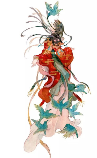 古风水彩画
