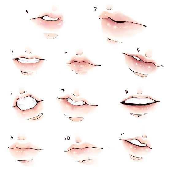 二次元咬嘴唇画法图片