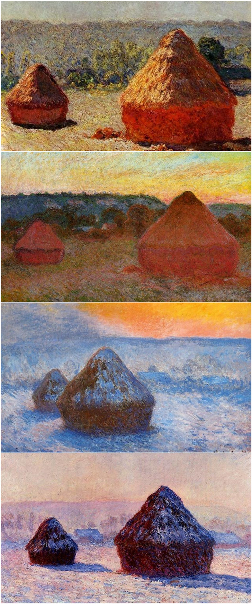 《干草垛》莫奈,1890-91年间,组画之四.