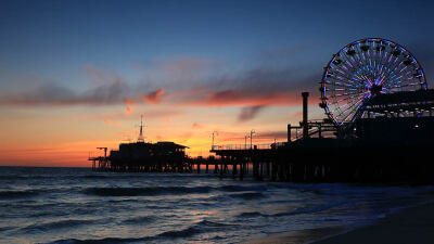 加州圣莫妮卡码头的摩天轮 santamonicapier_gettyr