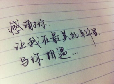 感谢你,让我在最美的年华里与你相遇.