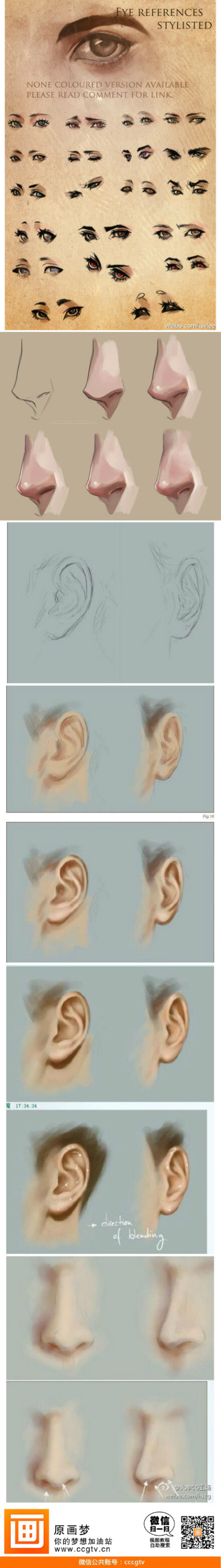 五官的绘画教程~超级赞~~更多大图教程点这里http://t.