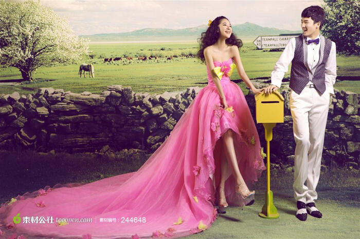 新郎新娘唯美婚纱照图片高清图片素材背景图片