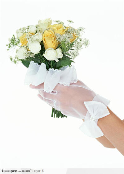 握着鲜花的手高清图片素材背景图片下载