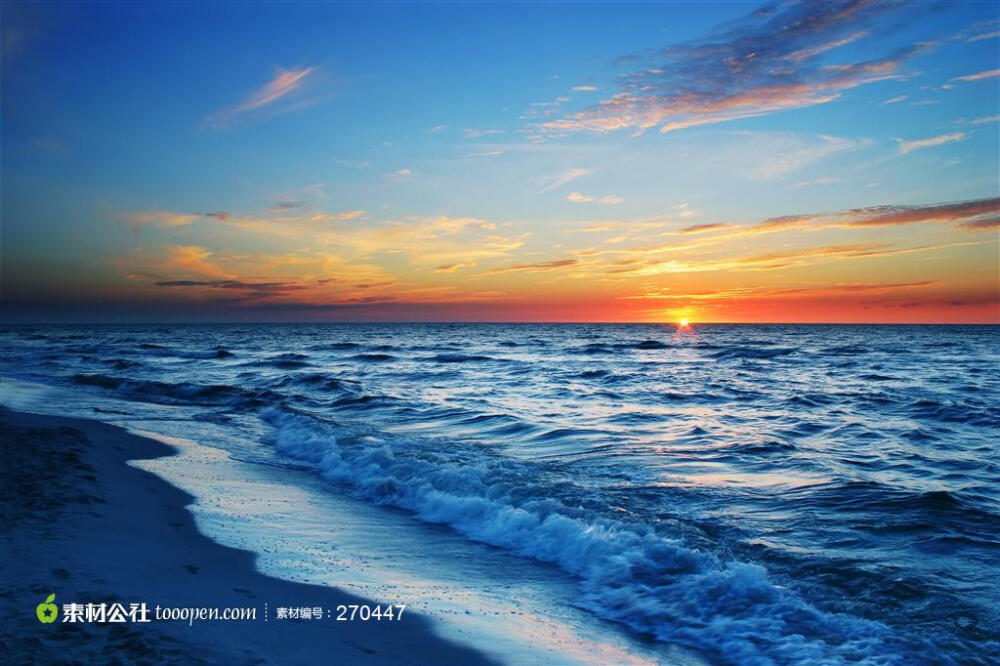 大海夕阳图片素材海浪海波高清摄影背景图片素材