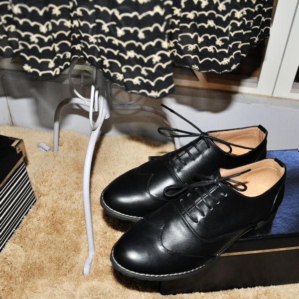 手工定制英伦风复古真皮黑色绑带牛津鞋平底鞋韩版休闲小皮鞋女 堆糖 美图壁纸兴趣社区