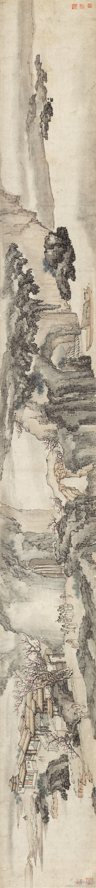 扬州八怪#【 清 黄慎 《桃花源图》 】卷,纸本设色,38×349cm,安徽省