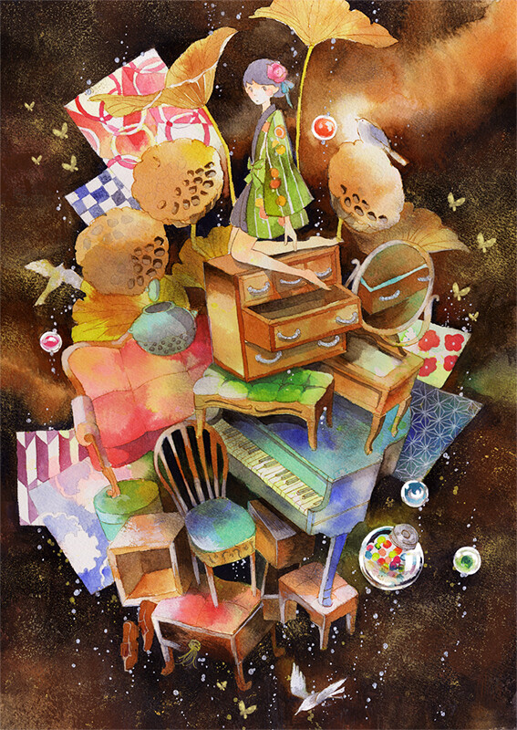 Lotus グループ展arts Labo 和風幻想 その参 に展示した絵です 堆糖 美图壁纸兴趣社区