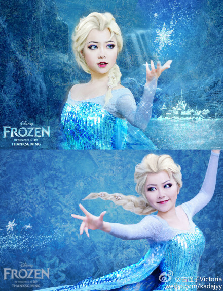 冰雪奇缘# #elsa# #cos# 预告海报向2p frozen elsa 艾莎 cn:古怪子