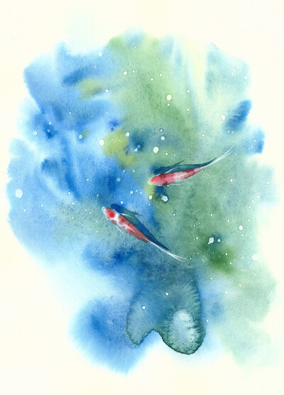 水域 的插画 鱼(多图)
